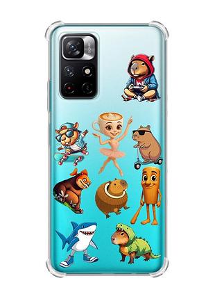 Чохол з потовщеними кутами на xiaomi redmi note 11 4g меми (принт 415)