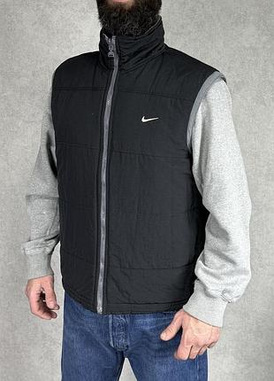 Nike vintage vest drill style двостороння жилетка чорна/сіра m