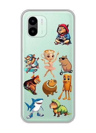 Прозорий чохол на xiaomi redmi a1 меми (принт 415)