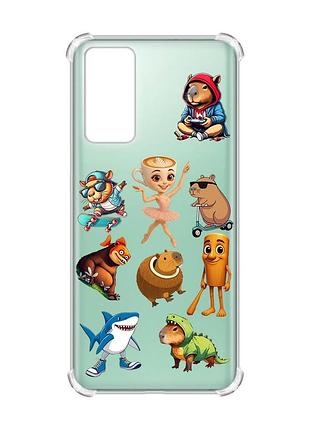 Чехол с утолщёнными углами на samsung galaxy s20 мемы (принт 415)