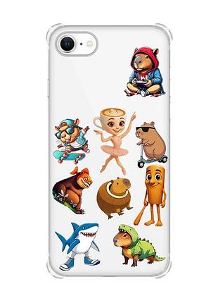Чехол с утолщёнными углами для iphone 7 / 8 мемы (принт 415)