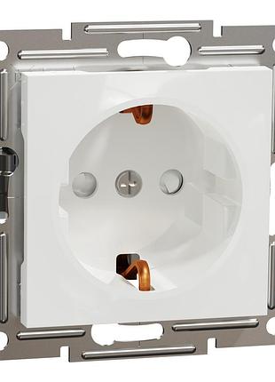 Розетка з заземленням та шторками, білий asfora, без рамки schneider eph2970221