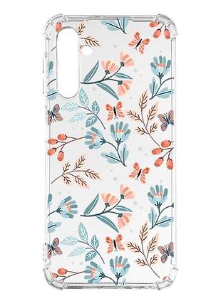 Чохол з потовщеними кутами на samsung galaxy a17 5g квітковий фон (принт 370)
