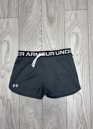 Жіночі короткі спортивні шорти з акцентним написом на поясі under armour. оригінал