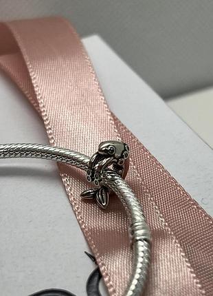 Серебряный шарм (бусина) pandora "креветка" пандора подарок для женщин