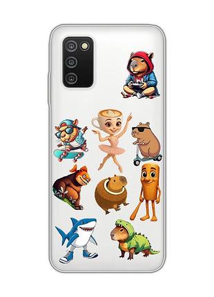 Прозрачный чехол на samsung galaxy a03s мемы (принт 415)