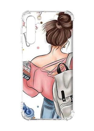 Чехол с утолщёнными углами на samsung galaxy a17 5g девушка с рюкзаком (принт 30)