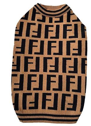 Свитер для собак и кошек fendi коричневый m