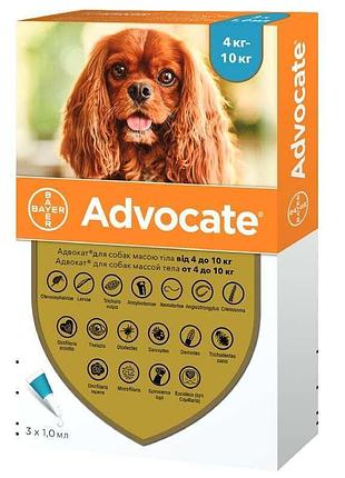 Advocate (адвокат) by elanco animal - противопаразитарные капли для собак от блох, вшей, клещей, гельминтов (1 пипетка) 3 шт упаковка