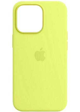 Чехол fiji silicone case для apple iphone 13 бампер накладка soft touch с микрофиброй bright yellow