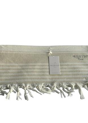 Полотенце maison dor primavera beach beige white хлопок 50-100 см бежевое