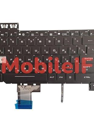 Клавіатура asus tuf gaming fx504, fx505, fx505d, fx705a, fx80g, black eu/ua з підсвіткою white