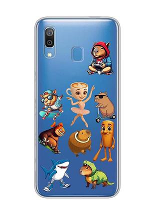 Прозрачный чехол для samsung galaxy a30 (2019)/a20 (2019) мемы (принт 415)