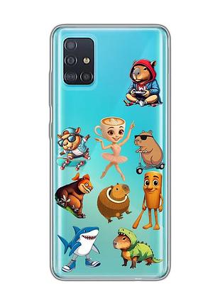 Прозрачный чехол на samsung galaxy a51 мемы (принт 415)