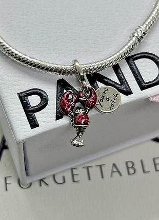 Серебряный шарм (бусина) pandora "рак" пандора подарок для женщин