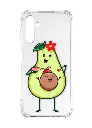 Чехол с утолщёнными углами на samsung galaxy a17 5g малыш авокадо (принт 309)