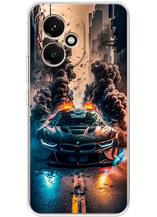Чехол силиконовый с картинкой на huawei honor 400 (машина bmw i8)