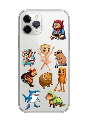Прозорий чохол на iphone 11 pro max (6,5) меми (принт 415)