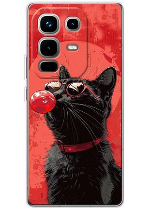Чехол силиконовый с картинкой на infinix note 50 pro plus (стильный котик)