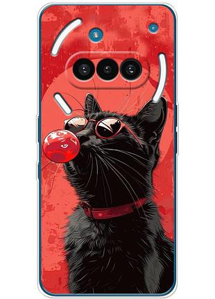 Чехол силиконовый с картинкой на nothing phone (3a) (стильный котик)