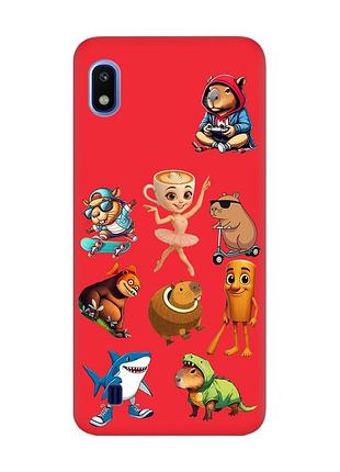 Матовый красный чехол на samsung galaxy а10 (2019) а105 мемы (принт 415)