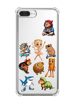 Чохол з потовщеними кутами на iphone 7 plus/ 8 plus меми (принт 415)