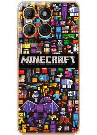 Чехол силиконовый с картинкой на motorola g86 (майнкрафт, minecraft)