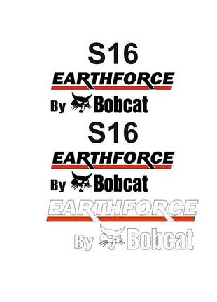 Наклейки на спецтехніку екскаватор навантажувач трактор боб кет bob cat s16 з16