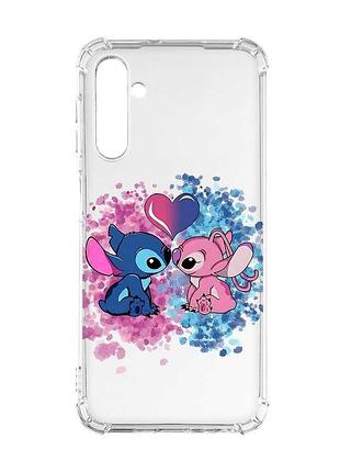 Чехол с утолщёнными углами на samsung galaxy a17 5g стич и ангел (принт 391)