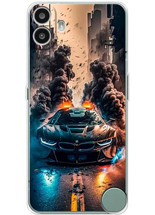 Чехол силиконовый с картинкой на nothing cmf phone 1 (машина bmw i8)