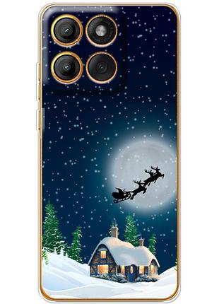 Чехол силиконовый с картинкой на motorola edge 60 (новогодний)