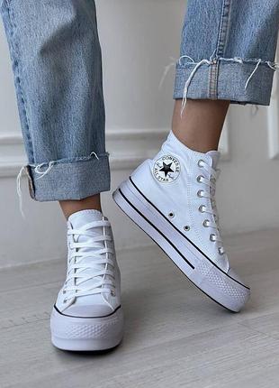 Жіночі кеди конверси ол стар білі на платформі converse all star white platform 36-41 розміри