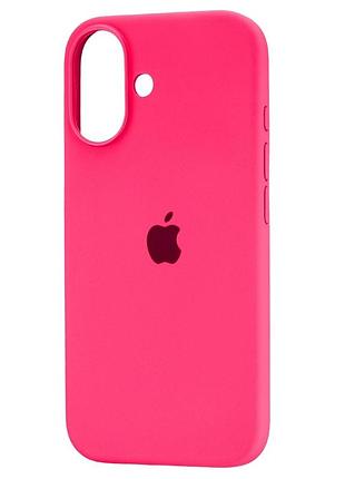 Чохол fiji silicone case для apple iphone 16 plus бампер накладка soft touch з мікрофіброю hot pink