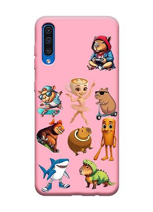 Матовий рожевий чохол на samsung galaxy a50 (2019) a505/a30s меми (принт 415)