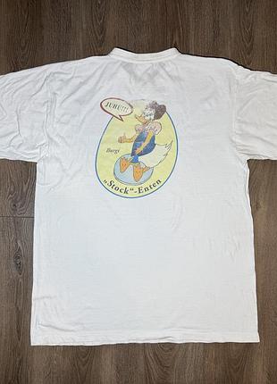 Вінтажна біла футболка identic disney american t-shirt з принтом персонажа дейзі дак, розмір l