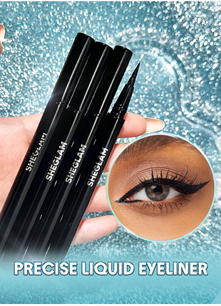 Водостойкая подводка для глаз sheglam pro precision liquid eyeliner - black (6023)