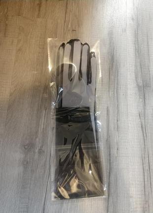 Рукавички високі фатинові довгі чорні5 фото
