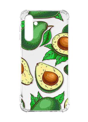 Чехол с утолщёнными углами на samsung galaxy a17 5g фон авокадо (принт 308)