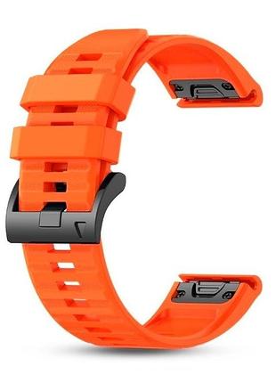 Ремешок romansi для garmin fenix 7, fenix 7 pro, fenix 6, fenix 5 plus силиконовый оранжевый. 22 мм