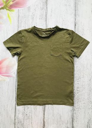 Крутая котон футболка хаки next 7лет