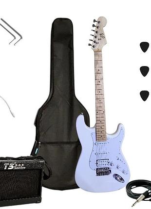 Набор электро гитара j8 st42r / wh + чехол musicbag + комбоусилитель ts m6-10 10w