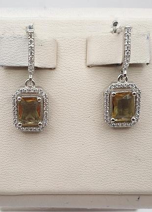 Сережки серебряные с султанитом 4,32 г