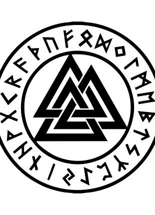 Наклейка валькнут черный, 20х20см