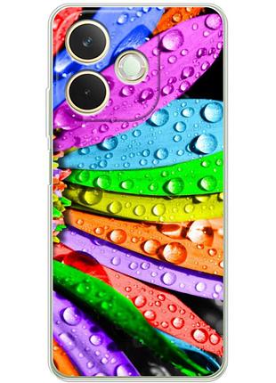 Чохол силіконовий з картинкою на oppo a5 pro (кольорові листки)