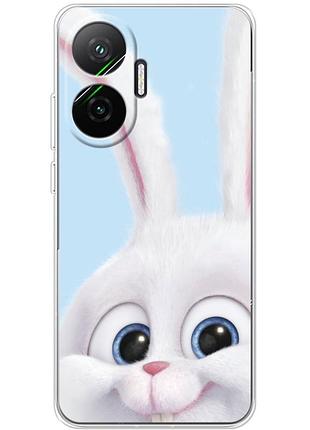 Чехол силиконовый с картинкой на xiaomi poco f7 (кролик снежок)