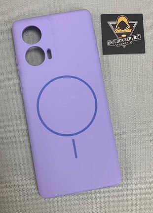 Чехол motorola edge 50 fusion magsafe softtouch мягкий противоударный сиреневый