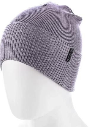 Шапка с отворотом one size серая zolly 226