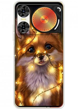 Чехол силиконовый с картинкой на zte nubia music 2 (новогодний, лисичка)