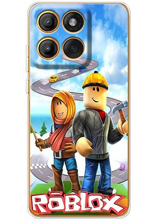 Чехол силиконовый с картинкой на motorola edge 60 fusion (роблокс, roblox)