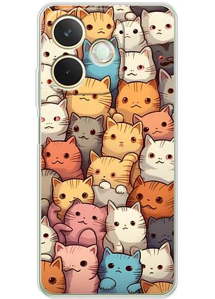 Чехол силиконовый с картинкой на oppo a5 pro (котики)